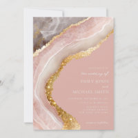 Élégant Agate de Pierre Marbre Chic Mariage