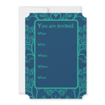 Elégant algues Turquoise et turquoise QR Code RSVP