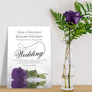 Invitation Élégant Amethyst violet Rose classique Mariage de 