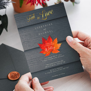 Invitation Élégant amour d'automne   Mariage de automne de sc