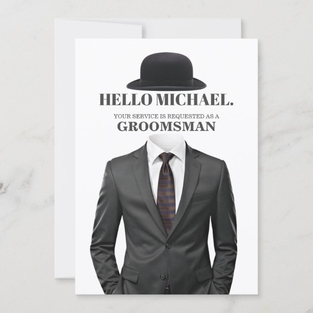 Invitation Elegant and Modern Wedding Groomsman Proposal Card (Devant)