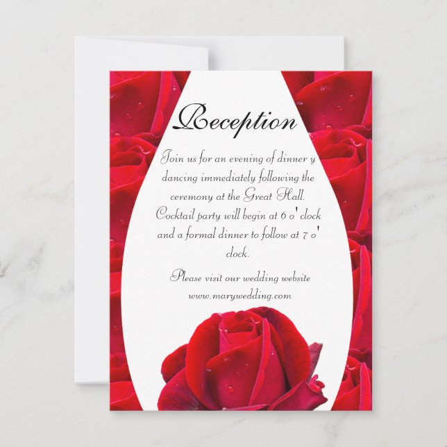 Invitation elegant and romantic red roses (Devant)