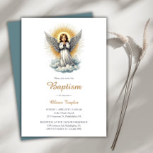 Élégant Ange Blanc Religieux Baptême chrétien