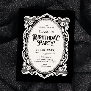 Invitation élégant anniversaire gothique