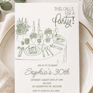 Invitation Elegant Anniversaire Minimaliste | Anniversaire Mo