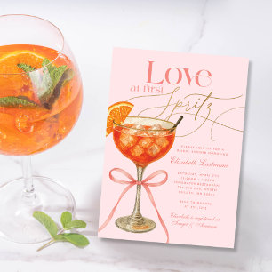 Invitation Elegant apéritif rose orangé à l'Aperol pour une d