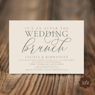 Invitation Élégant Après le Brunch de Mariage Moderne Crème G