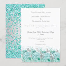 ÉLÉGANT AQUA PARTIES SCINTILLANT ARGENT MARIAGE FL