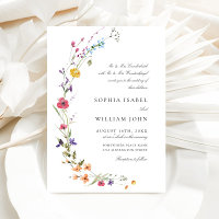 Elégant Aquarelle Fleurs sauvages Mariage