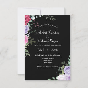 Invitation élégant aquarelle floral minimaliste mariage