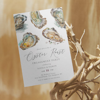 Invitation Elégant Aquarelle Oyster Roast Party