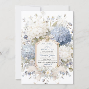 Invitation Élégant aquarelle Quelque chose de bleu Baby Show