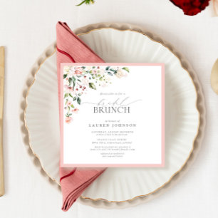 Invitation Elégant Aquarelle rose Botanique Brunch nuptial