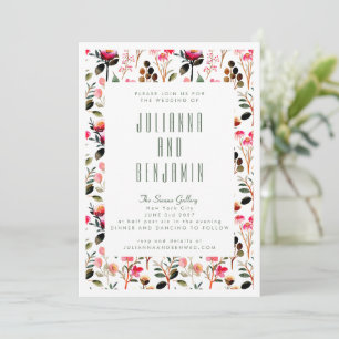 Invitation Elégant Aquarelle rose Floral Mariage