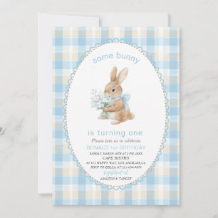 Invitation Élégant Aquarelle Un 1er Anniversaire some bunny G