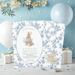 Invitation Élégant Aquarelle Un 1er Anniversaire some bunny G