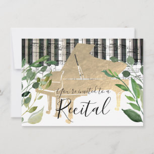Invitation élégant aquarelle vert piano