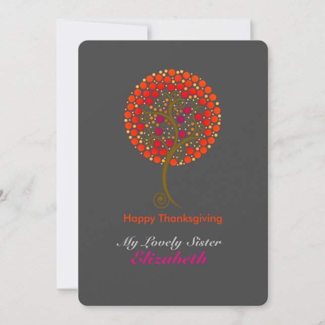 Invitation Élégant arbre généreux Thanksgiving (Devant)