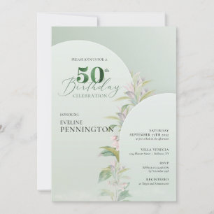 Invitation Elégant arc boho vert pâle vert pâle