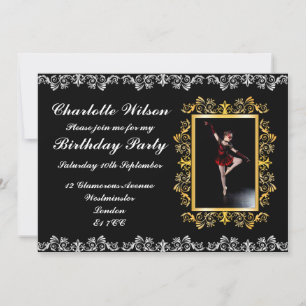 Invitation Elégant Argent & Or Embellisté élégant Anniversair