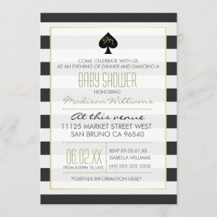 Invitation Élégant As de pique sur le Baby shower des bandes
