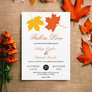 Invitation Élégant automne Feuilles Boho automne Mariage flor