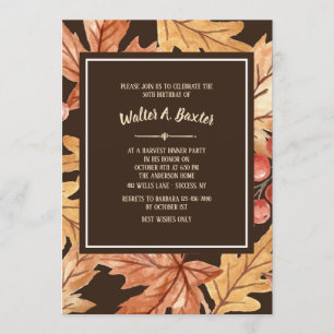 Invitation Élégant automne laisse l'invitation