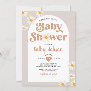 Invitation Elégant Baby shower Arch Boho Fleurs De Fleurs De 