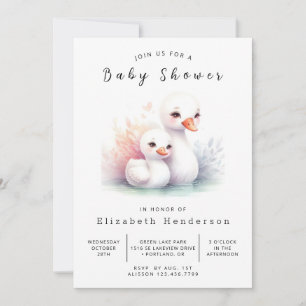 Invitation Élégant Baby shower cygne en ligne