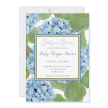Elégant Baby shower d'aquarelle bleu Hydrangea