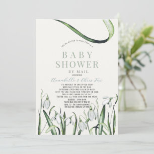 Invitation Elégant Baby shower d'aquarelle Snowdrops par cour