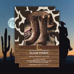 Invitation Élégant Baby shower de bottes de cowgirl