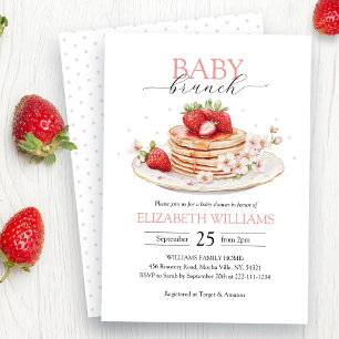 Invitation Élégant Baby shower de brunch aux fraises