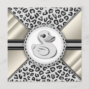 Invitation Élégant Baby shower de canard en caoutchouc ivoire