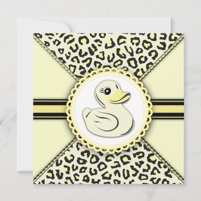 Invitation Élégant Baby shower de canard en caoutchouc jaune (Devant)