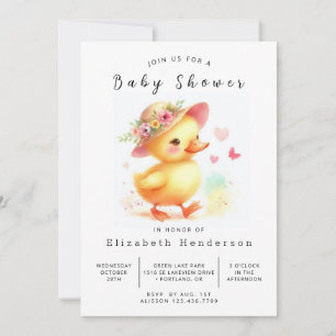 Invitation Élégant Baby shower de canard personnalisé