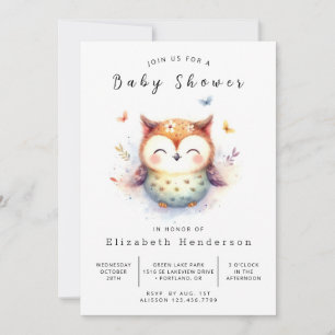 Invitation Élégant Baby shower de Chouette Enchantée