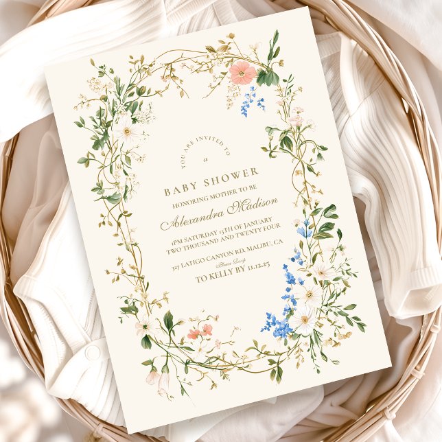 Invitation Élégant Baby shower de fougère des bois (Créateur téléchargé)