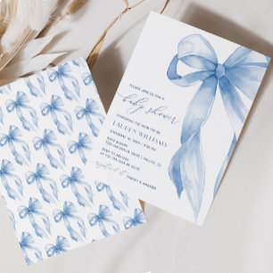 Invitation Élégant Baby shower de garçon de la cou bleue