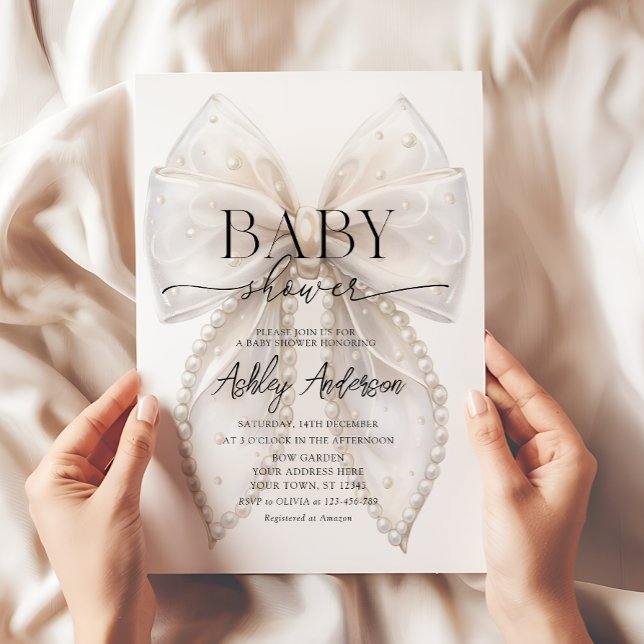 Invitation Elégant Baby shower de la caverne blanche (Créateur téléchargé)