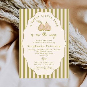 Invitation Elégant Baby shower de la petite fille de poire