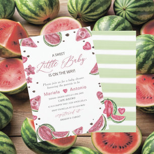 Invitation Elégant Baby shower de melon aquarelle