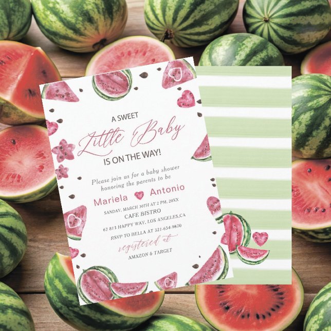 Invitation Elégant Baby shower de melon aquarelle (Créateur téléchargé)
