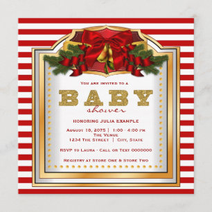 Invitation Élégant Baby shower de Noël