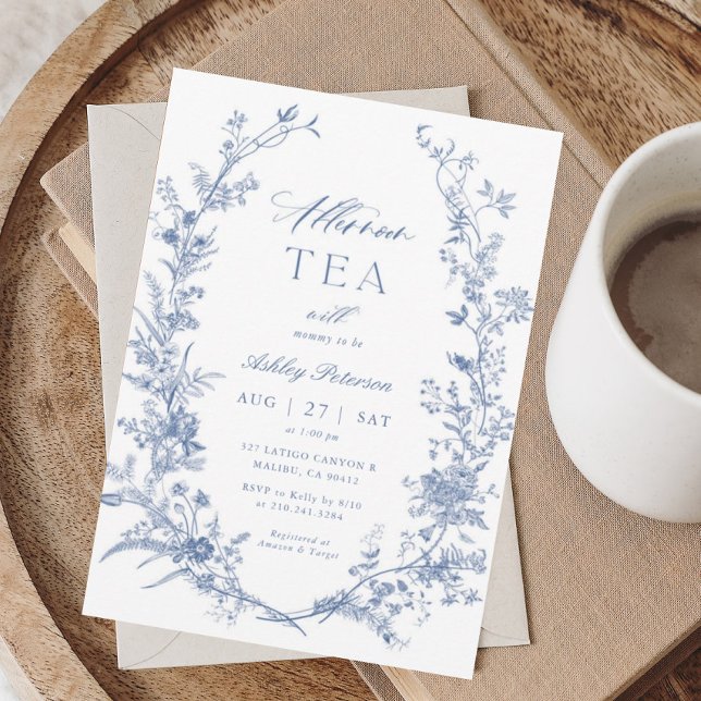 Invitation Elégant Baby shower de Tea Party après-midi (Créateur téléchargé)