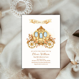 Invitation Élégant Baby shower Fairytale Prince Carriage