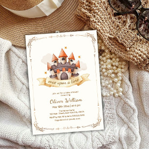 Invitation Élégant Baby shower Fairytale Prince Castle