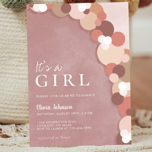 Invitation Élégant Baby shower fille rose mignonne