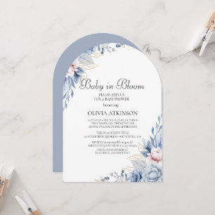 Invitation Elegant Baby shower Fleur sauvage Boho