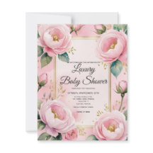 Élégant Baby shower Floral rose